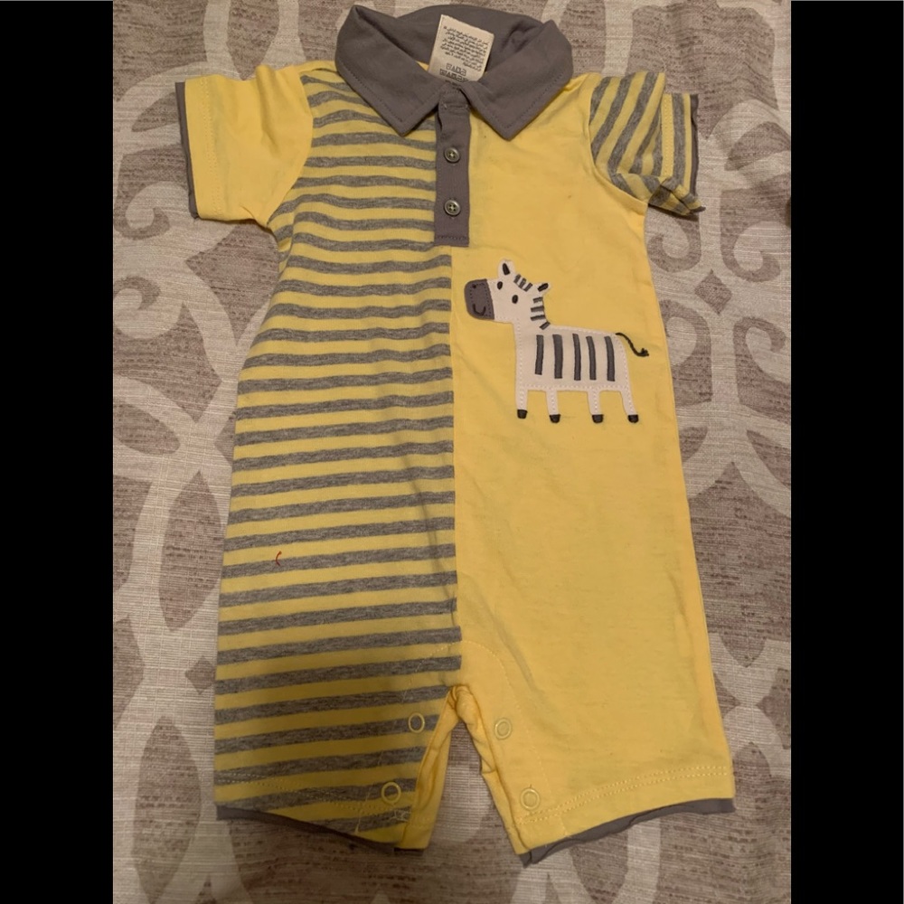 Baby Boy Zebra Cotton Sunsuit